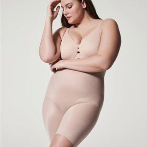 SPANX SPANXshape Invisible
High-Waisted Mid-Thigh Short, Champagne Beige, 1X